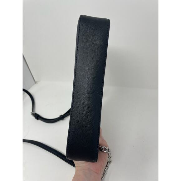 Michael Kors Jet Set Large East West Crossbody Bag Black Logo Saffiano - Picture 6 of 8